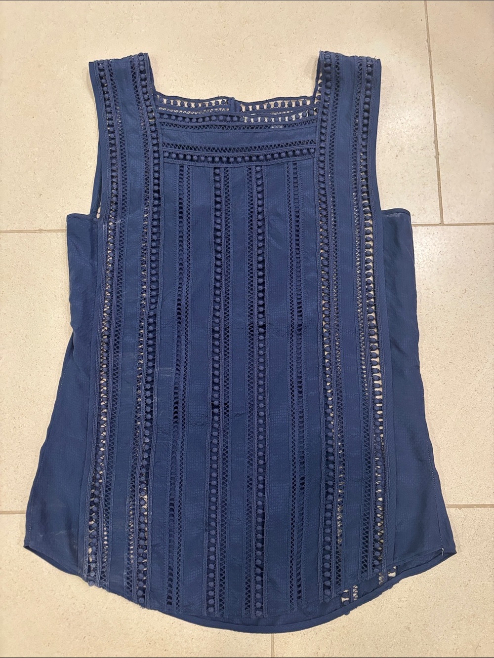 Veronica Beard Navy Blue Sleeveless Tank Top